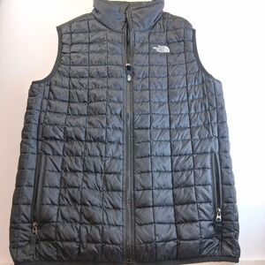 North Face Vest Boys XL Black Puffer Full Zip Outdoor